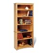 Sonoma 77" Bookcase in Maple Finish with 6 Shelves By Prepac Furniture