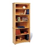 Sonoma 77" Bookcase in Maple Finish with 6 Shelves By Prepac Furniture