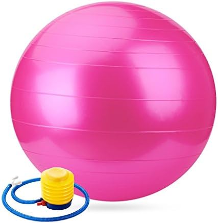 Ladyfavor Extra Thick Anti-Burst Stability Exercise Ball for Yoga, Balance, Workout, Fitness, Gym, Pilates & Physical Therapy with Pump