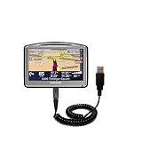 Coiled Power Hot Sync and Charge USB Data Cable w/ Tip Exchange for the TomTom Go 930 - Gomadic Brand