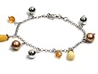 Silver Stone Bracelet with Multi-color Italian Beads, Size: 7"