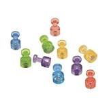 Quartet Magnetic Push Pins, Multicolored, 10 Pins per Pack (MPPCB)