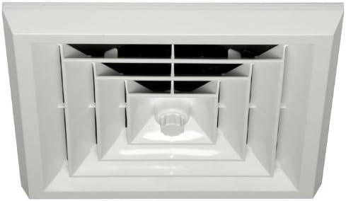 Havaco Quick ConnectHT-GRB-S1D White Square Ceiling Diffuser 8-7-6 in. Reducing Boot and Rotary Damper
