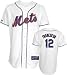 Jeff Francoeur Jersey: Adult 2009 Majestic Alternate White Replica #12 New York Mets Jersey - Large