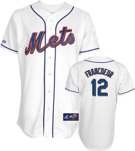 Jeff Francoeur Jersey: Adult 2010 Majestic Home White Replica #12 New York Mets Jersey