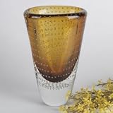 AMBER OVAL VASE - 10.5 CRYSTAL AMBER OVAL VASE