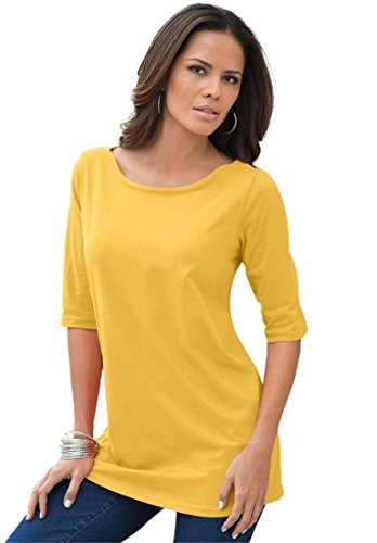 Roamans Women's Plus Size Ultimate Boatneck Tee