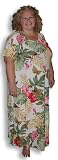 Plus Size V-Neck Long Dress - Exotic Garden Hawaiian Aloha Caftan/Kaftan Style Evening Dress