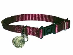 Sandia Pet Products Burgundy Ferret Collar with Bell - adjustable 4 to 8 inches