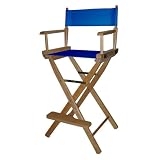 Royal Blue Bar Height Directors Chair-Natural