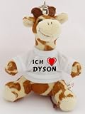 Produkt-Bild: Pl&uuml;sch Giraffe Schl&uuml;sselhalter mit T-shirt mit Aufschrift Ich liebe Dyson