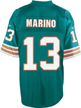 Reebok Dan Marino #13 Miami Dolphins Aqua NFL Replithentic 1984 Throwback Football Jersey