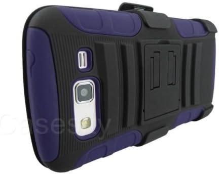 FOR SAMSUNG GALAXY GRAND 2 NAVY BLUE RUGGED ARMOR CASE W/ HOLSTER + LCD GUARD [In Casesity Retail Packaging]
