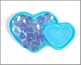Iron on Aqua Sequin Double Hearts