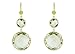 14k Yellow Gold Earrings Green Amethyst Round title=