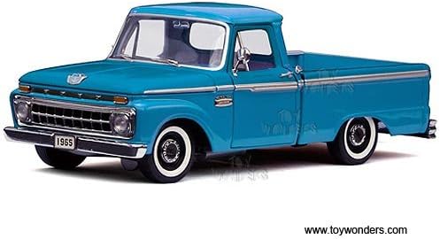 1289bu Sun Star Usa - Ford F-100 Custom Cab Pickup (1965, 1:18, Marlin Blue) 1289 Diecast Car Model 1 18 Vehicle Toy Auto Automobile Metal