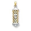 14k Two-tone Mezuzah with Scroll Pendant