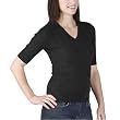 Merona® Elbow Sleeve Cable V-Neck - Black