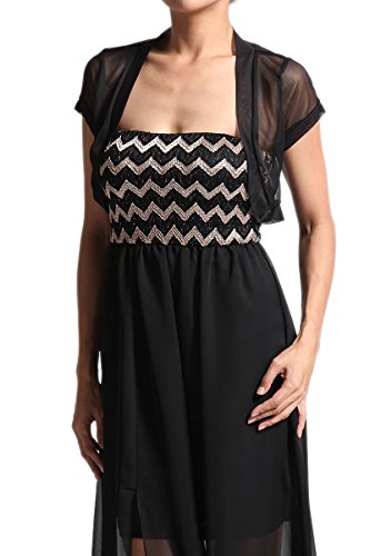 TheMogan Women's Sheer Mesh Short Sleeve Bolero Open Cardigan