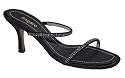 ChaCha - evening sandal in black satin and diamante