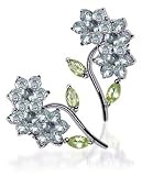 .925 Sterling Silver Peridot Blue Topaz Gemstone Flower Post Earrings