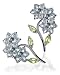 .925 Sterling Silver Peridot Blue Topaz Gemstone Flower Post Earrings