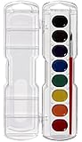 Prang Washable Watercolor Set, 8 Classic Colors with Brush, Assorted Colors (80525)