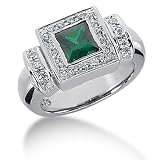 1.45 Ct Diamond Emerald Ring Engagement Emerald cut 14k White Gold