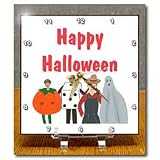 Happy Halloween Costume Party Painting - 6x6 Desk Clock