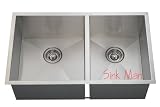 Stainless Steel Kitchen Sink - Undermount 90 Degree Double Bowl