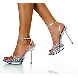 5 Inch Sexy Strappy Shoe High Heel Sandal Shoe Open Toe Silver Shoes
