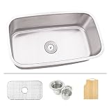 Buy 32 Inch Stainless Steel Undermount Single Bowl Kitchen Sink - 16 Gauge Free... by eModernDecor Inc.