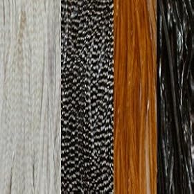 Black, Brown, Cream & Grizzly Mix Feather Hair Extension Bundle