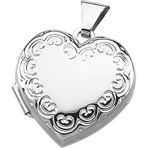 Sterling Silver Heart Shaped Locket Pendant Sterling Silver Heart Shaped Locket Pendant