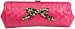 New Lux De Ville Date Clutch Pink Patent Vinyl with Leopard Bow Purse Handbag Rockabilly Retro Punk