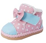 (コ-ランド) Co-land スイート ベビーファーストシューズ 女の子 赤ちゃん ベルクロ 新生児靴 女児 水玉模様 蝶結び フォーマル 出産祝い 冬保温綿靴 ピンク 11.5cm