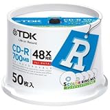 TDK CD-R データ用 700MB インクジェットプリンタ対応 CD-R80PCMX50PN