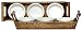 Woven Rattan Rectangle Basket with Three Ceramic Round 10oz Bowls 19.5"L x 4"D