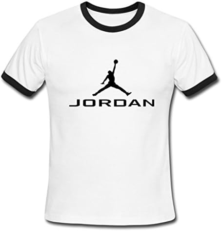 Letjoy Michael Jordan Logo Men's Contrast T-Shirt Size L White