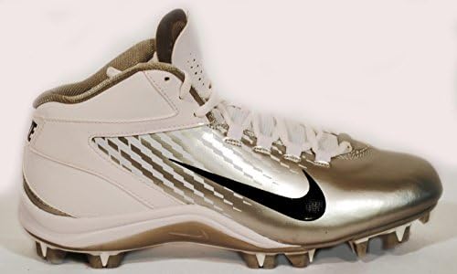 NIKE SPEEDLAX 3 Football LaCrosse Cleats Mens Size 9.5 Shoe WHITE & SILVER & BLACK Athletic Trainer
