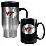 NCAA Virginia Tech Hokies Stainless Steel Travel Mug & Ceramic Mug Set