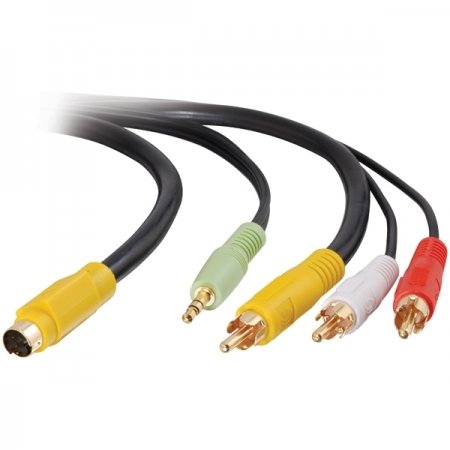 Cables To Go - 27992 - 12ft Value Series S-Video + Audio to 3 RCA Cable (Black)