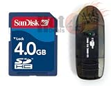 SanDisk 4GB SDHC Memory Card, Comes with a Free Bonus High Speed USB Reader