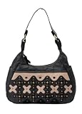 Embassy Italian Stone Design Genuine Leather and Suede Purse with Xs Design