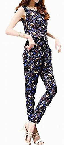 (ビューメンス) Beaumens オールインワン サロペット ノースリーブ シフォン ( ストライプ / 花柄 )