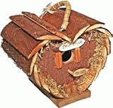 Rustic Wood Heart-Shaped Birdhouse With Love Shack Plaque Sign 7.75