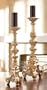 Set of 2 Classical Gold Tone Victorian Style Column Candle Holders