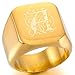 MeMeDIY Gold Stainless Steel Ring Signet - Customized Engraving