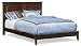 Full Size Platform Bed with Open Footrail Antique Walnut Finish