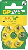 GP ZA10 Yellow Hearing Aid Batteries (Card of 6) PR70 A10